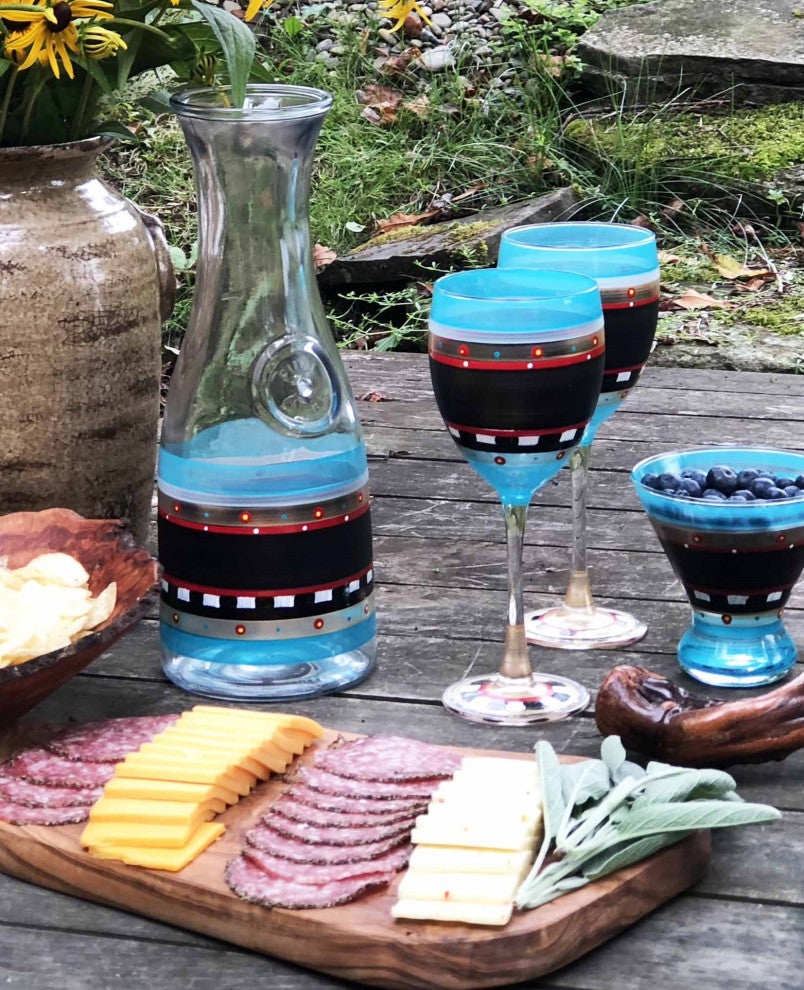 Mosaic Chalk Wine Glasses, Set of 2