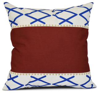 Knot Fancy, Geometric Print Pillow, Red, 26"x26"
