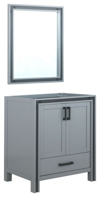 Ziva Transitional Dark Grey 30" Single Vanity, no Top and 28" Mirror