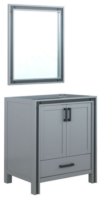 Ziva Transitional Dark Grey 30" Single Vanity, no Top and 28" Mirror