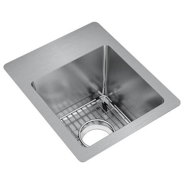 Elkay 13" Bowl Dual Mount 18 Gauge Bar/Prep Kitchen Sink, ECTSR13169TBG3