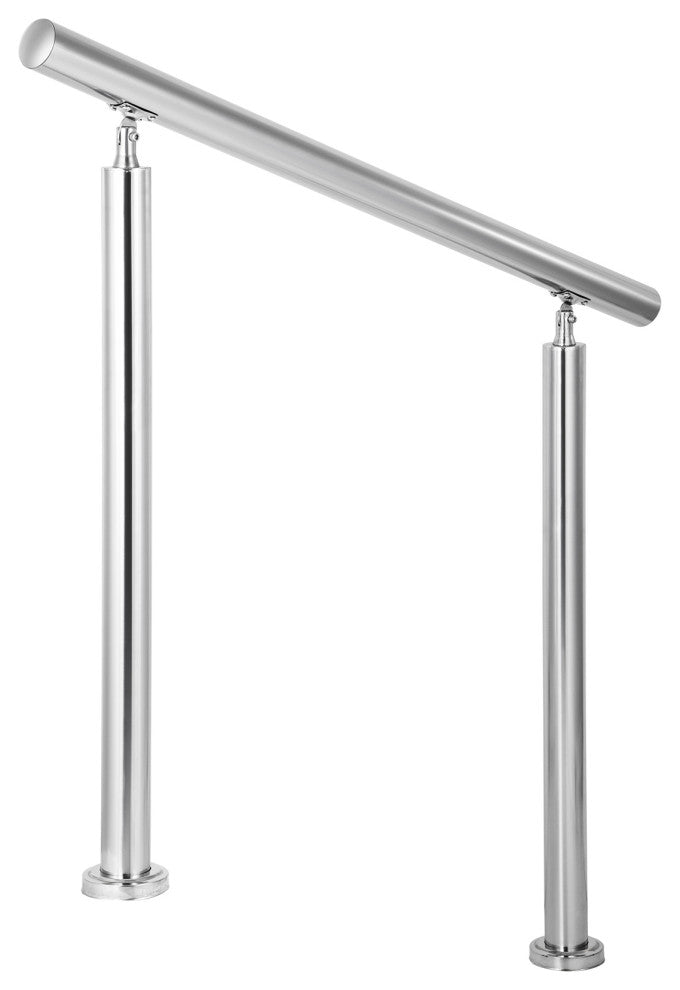 Stainless Steel Handrail Silver Outdoor Stair Railing, 39.4in/100cm