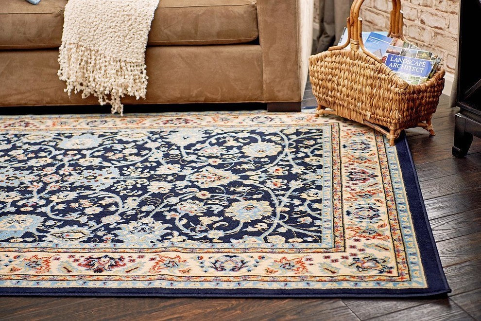 Unique Loom Navy Blue Washington Sialk Hill 2' 2 x 8' 2 Runner Rug