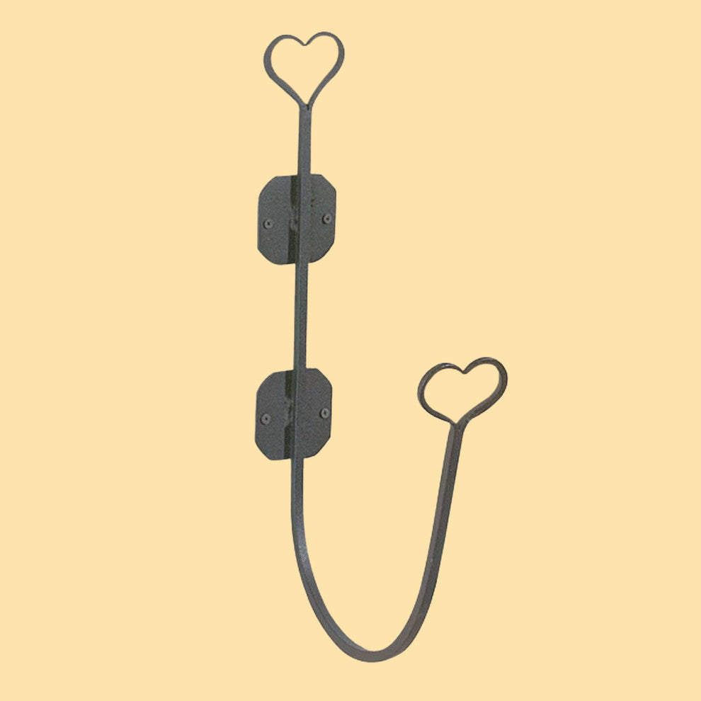 Bathroom Hose Holder Heart Black Wrought Iron |