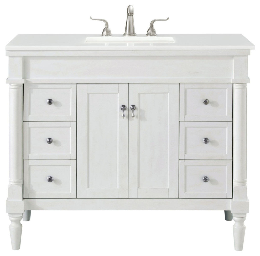 Elegant Lighting VF13042-VW Lexington 42" - Antique White