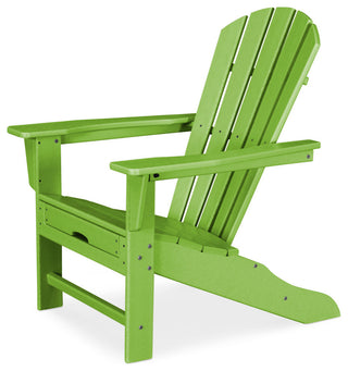 Polywood Palm Coast Ultimate Adirondack with Hideaway Ottoman, Lime