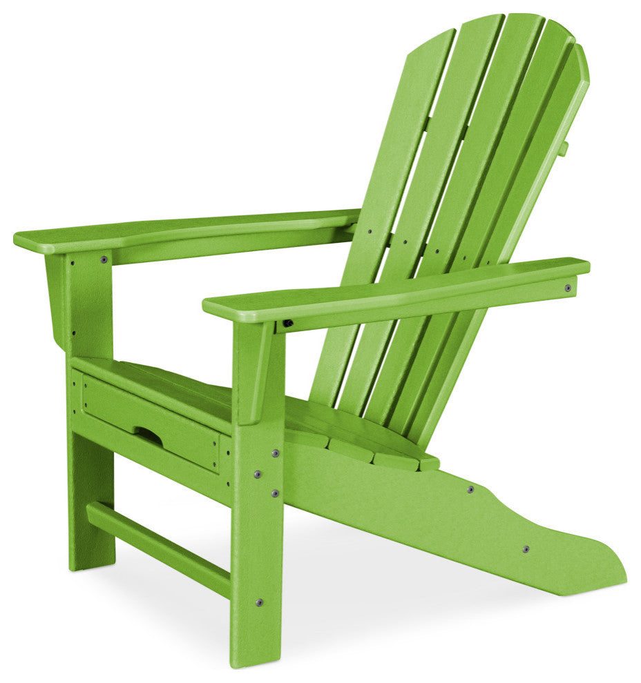 Polywood Palm Coast Ultimate Adirondack with Hideaway Ottoman, Lime