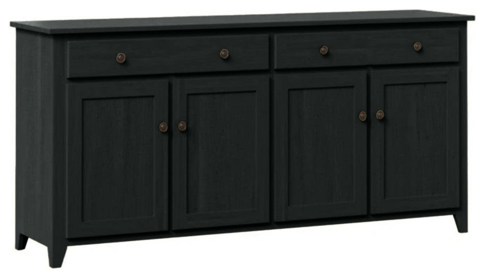 70" Traditional Shaker Sideboard Buffet, Black