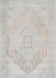 Hauteloom Light Brown and Blue Baloy Washable Area Rug, 7'6"x9'6" Rectangle