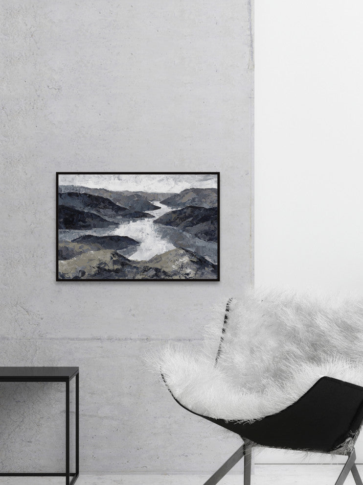 "Flow Like a Great River" Floater Framed Painting Print on Canvas, 60x40