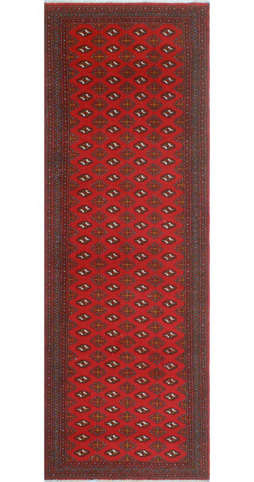 Vintage Distressed Ainsley Red/Brown Runner, 3'2x9'6