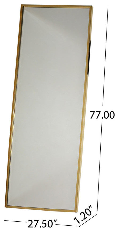 Louise Modern Rectangular Standing Mirror, Mirror, Gold