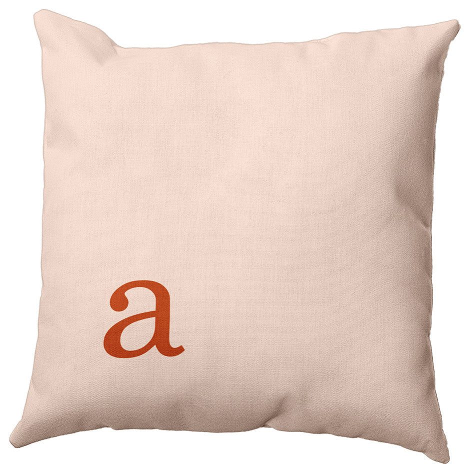 18"x18" Modern Monogram Decorative Throw Pillow, Sienna