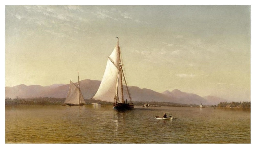 "The Hudson at the Tappan Zee, 1876" Print by Francis Augustus Silva, 42"x25"