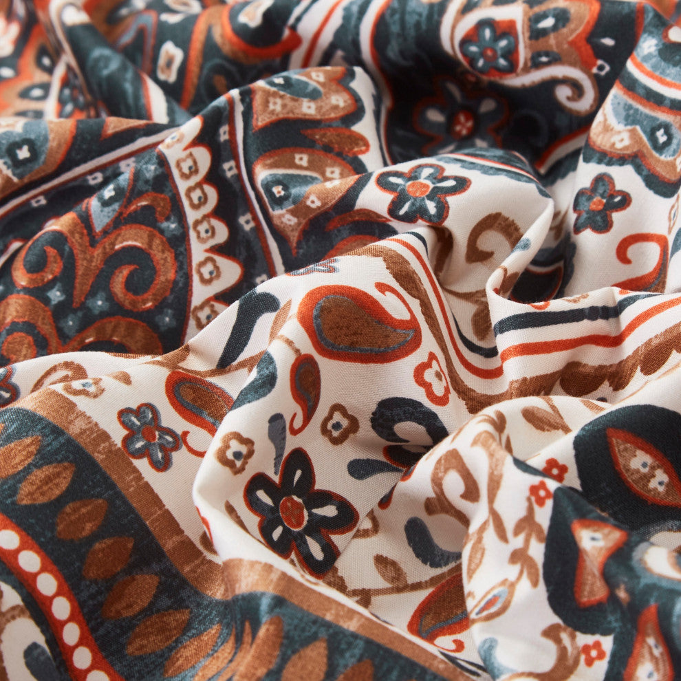 Tache Paisley Damask Lattice Floral Flat Top Sheet, King