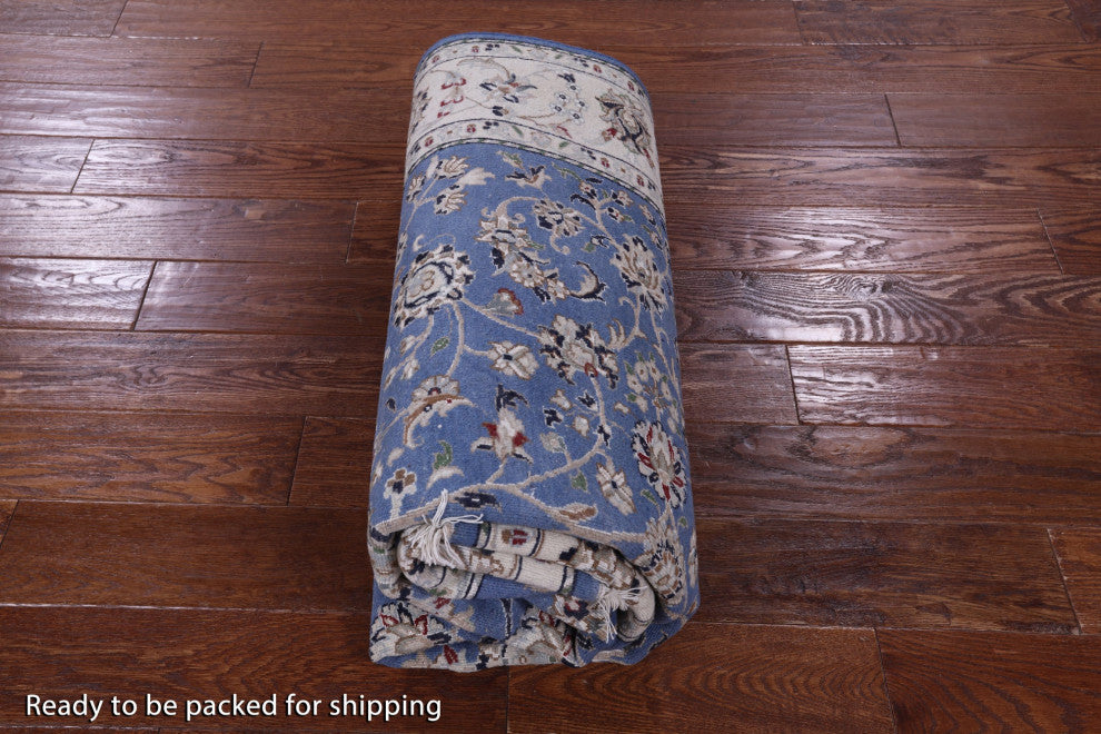 5' 2" X 7' 2" Wool & Silk Persian Nain Hand Knotted Rug - Q13138