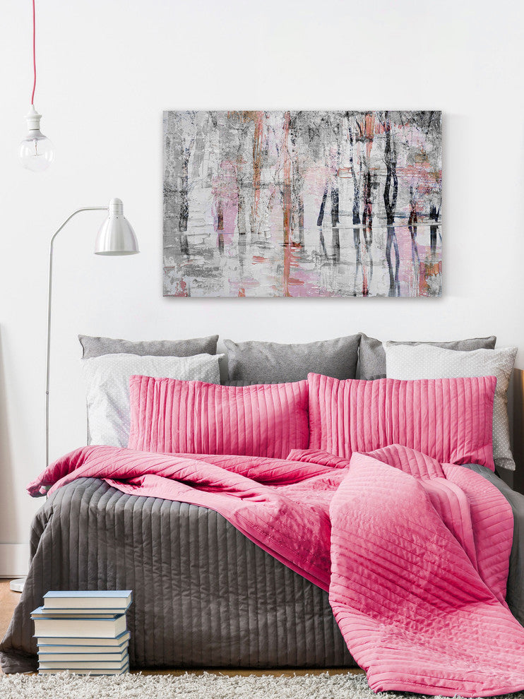 "Pink Haze" Painting Print on Wrapped Canvas, 45"x30"