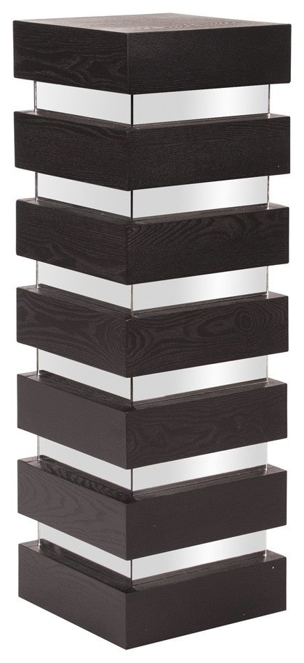 Howard Elliott Stepped Black Wood Pedestal, Tall