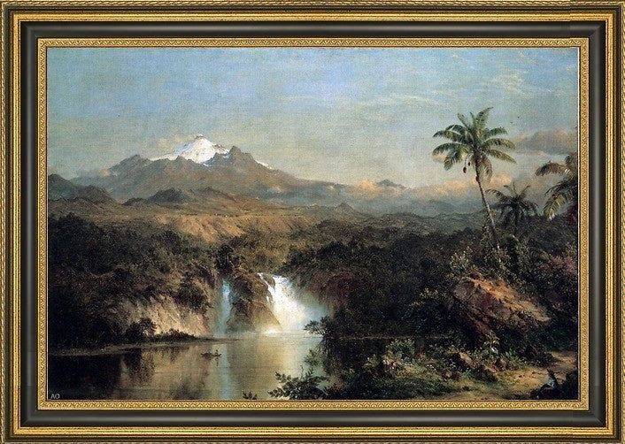 Frederic Edwin Church View of Cotopaxi Framed Premium Canvas Print, 18"x27"