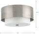 Silva Collection Two-Light Brushed Nickel White Linen Shade 14" Flush Mount, Brushed Nickel