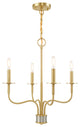 Mid Century Modern Satin Brass Mini Chandelier