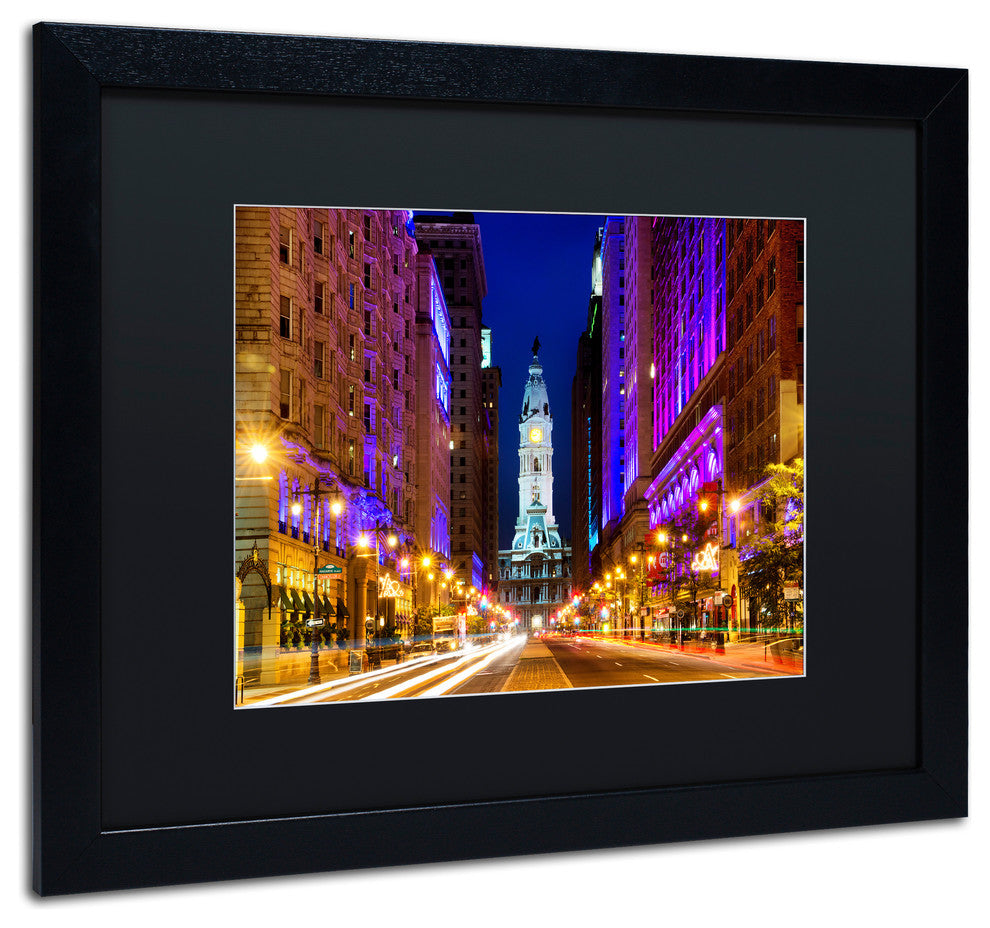 Philippe Hugonnard 'City Hall Philly', Black Frame, Black Mat, 20x16