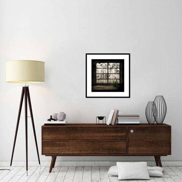 "Still-Life With Glass Bottle" Framed Digital Print by Vito Guarino, 30x30"