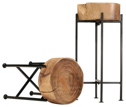 vidaXL Side Table Set 2 Pieces Solid Acacia Wood