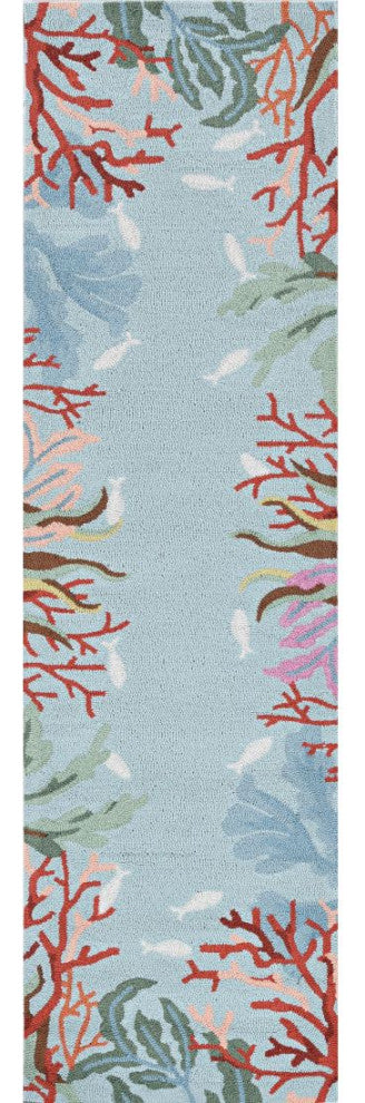 KAS Sonesta 2012 Blue Lagoon Area Rug, 2'x7'6" Runner