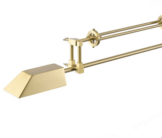 1-Light Brass Iron LED Table Lamp With A Shade And  A Black Alabaster Base