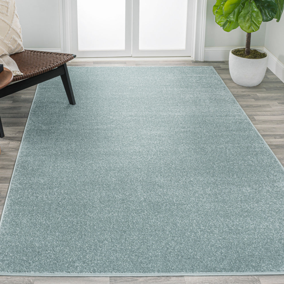 Haze Solid Low-Pile Light Blue 12 ft. x 15 ft. Area Rug