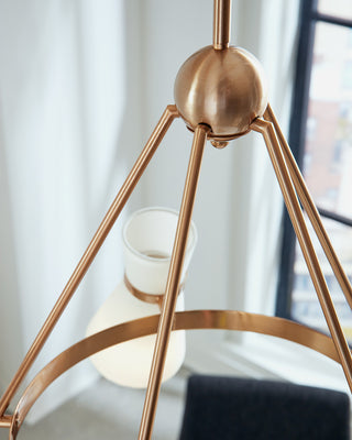 Clark Five Light Chandelier, Satin Brass