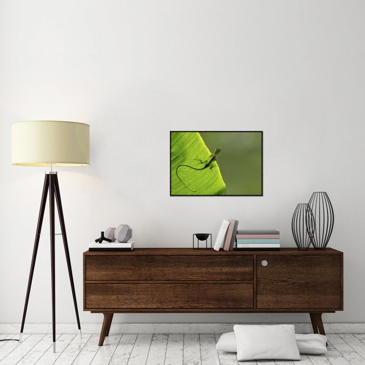 "Hallo" Framed Canvas Giclee by Yoline Santosa, 31x22"