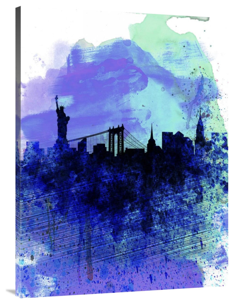 "New York  Watercolor Skyline 2" Fine Art Print