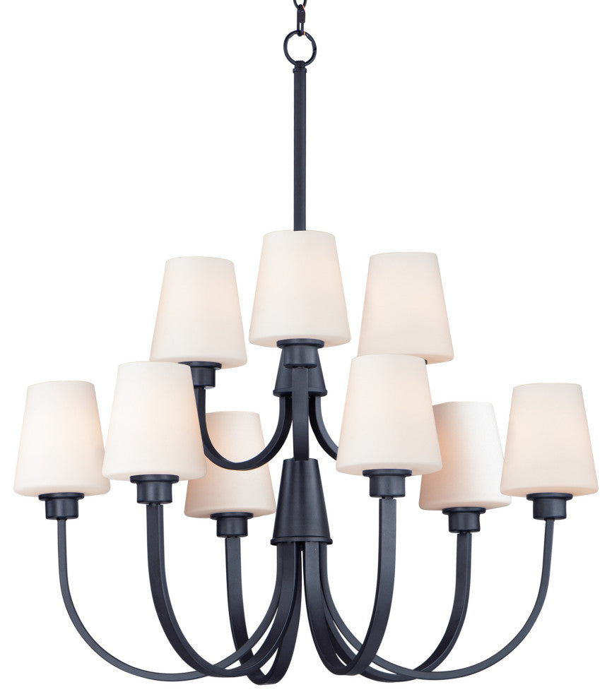 Maxim 11826SW Shelter 9 Light 30"W Chandelier - Black