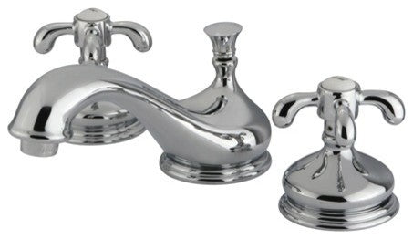 Kingston Brass Widespread Bathroom Faucet With Brass Pop-Up, Polished Chrome