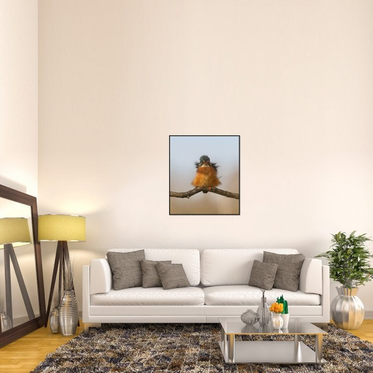 "Against Wind" Framed Canvas Giclee by Cheng Chang, 33x37"