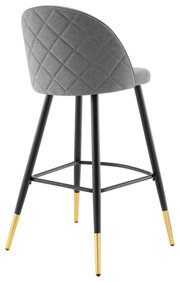 Cordial Fabric Bar Stools - Set of 2-Light Gray