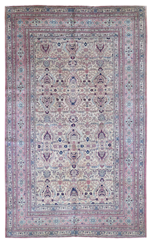 Beige Antique Turkish Sivas Mint Condition Clean and Soft Wool Rug 7'7" x 12'7"