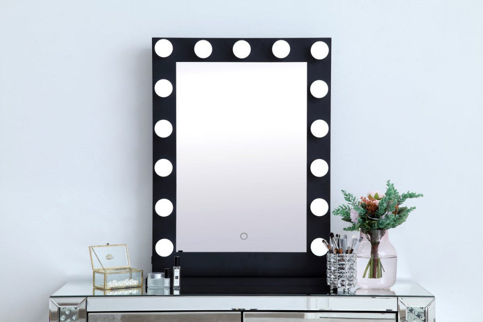Elegant MRE32432BK Brenda 24"By 32"Plug, Led 5000K Mirror, Black