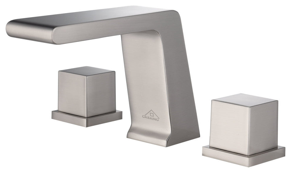 CASAINC Roman Tub 3 Hole Bathtub Sink Faucet Set Waterfall Spout, Brushed Nickel