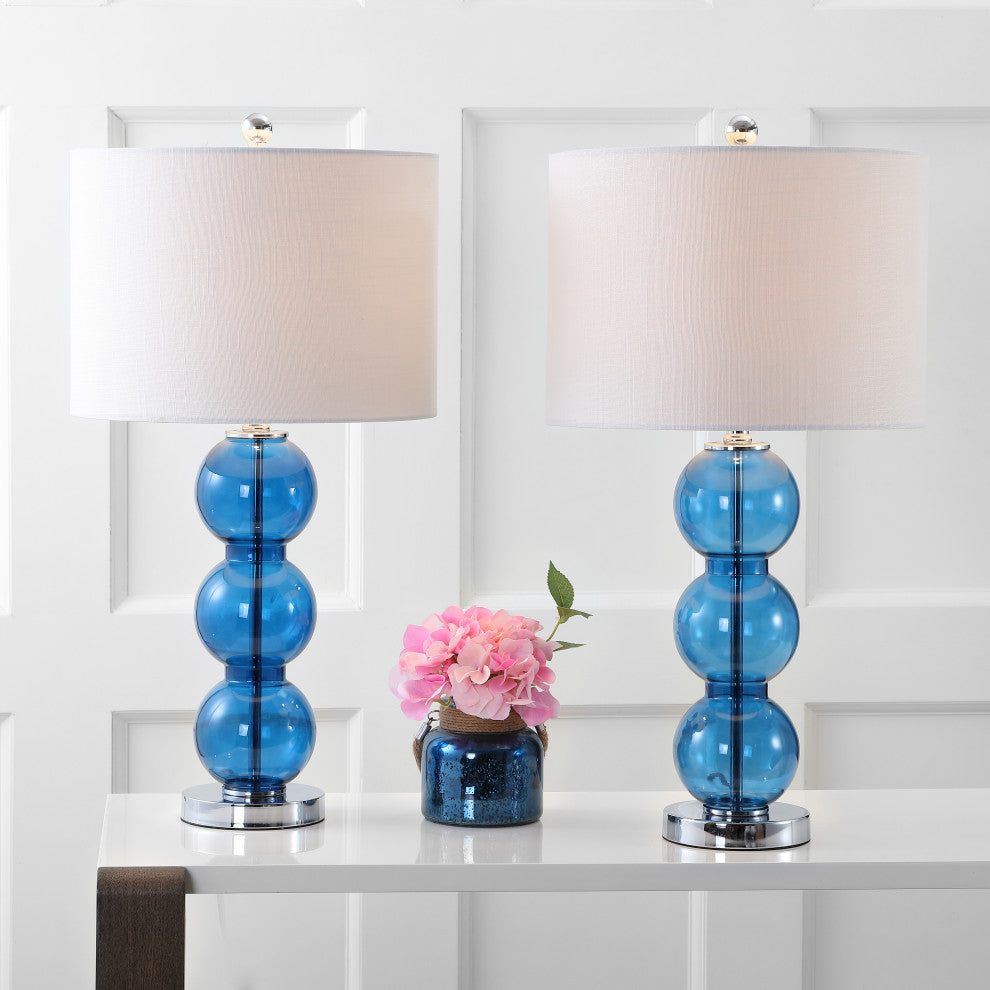 Bella 27" Glass Triple-Sphere Table Lamp, Set of 2