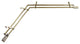 Mabel 13/16" Double Corner Window Curtain Rod, Antique Brass, 28-48"