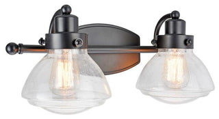 62061, 2-Light Metal Bathroom Vanity Wall Light Fixture, Black