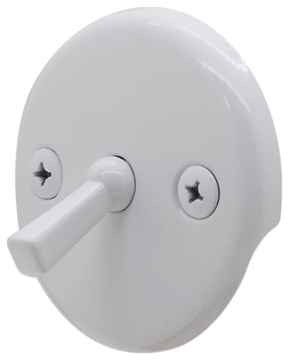Black 1.5" Tubular Trip Lever Bath Waste In Powder Coated White, White