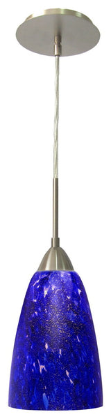 Art Glass 1-Light Mini Pendant, Borealis Glass