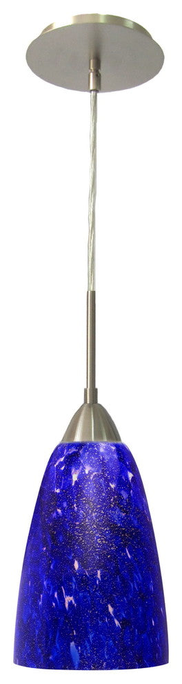 Art Glass 1-Light Mini Pendant, Borealis Glass