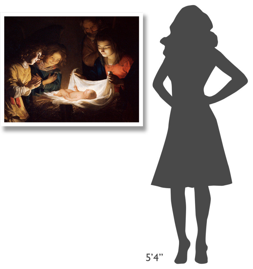 "The Adoration" Digital Paper Print by Gerrit Van Honthorst, 37"x30"