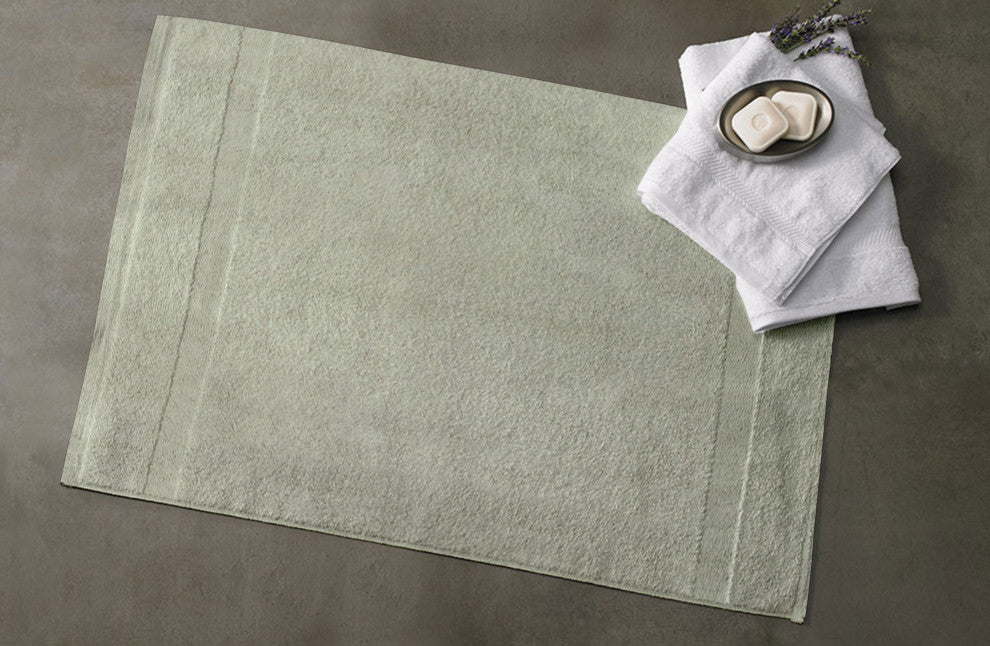 Organic Cotton Feather Touch Quick Dry 900 GSM Bath Mat, 20"X33", Green Tint