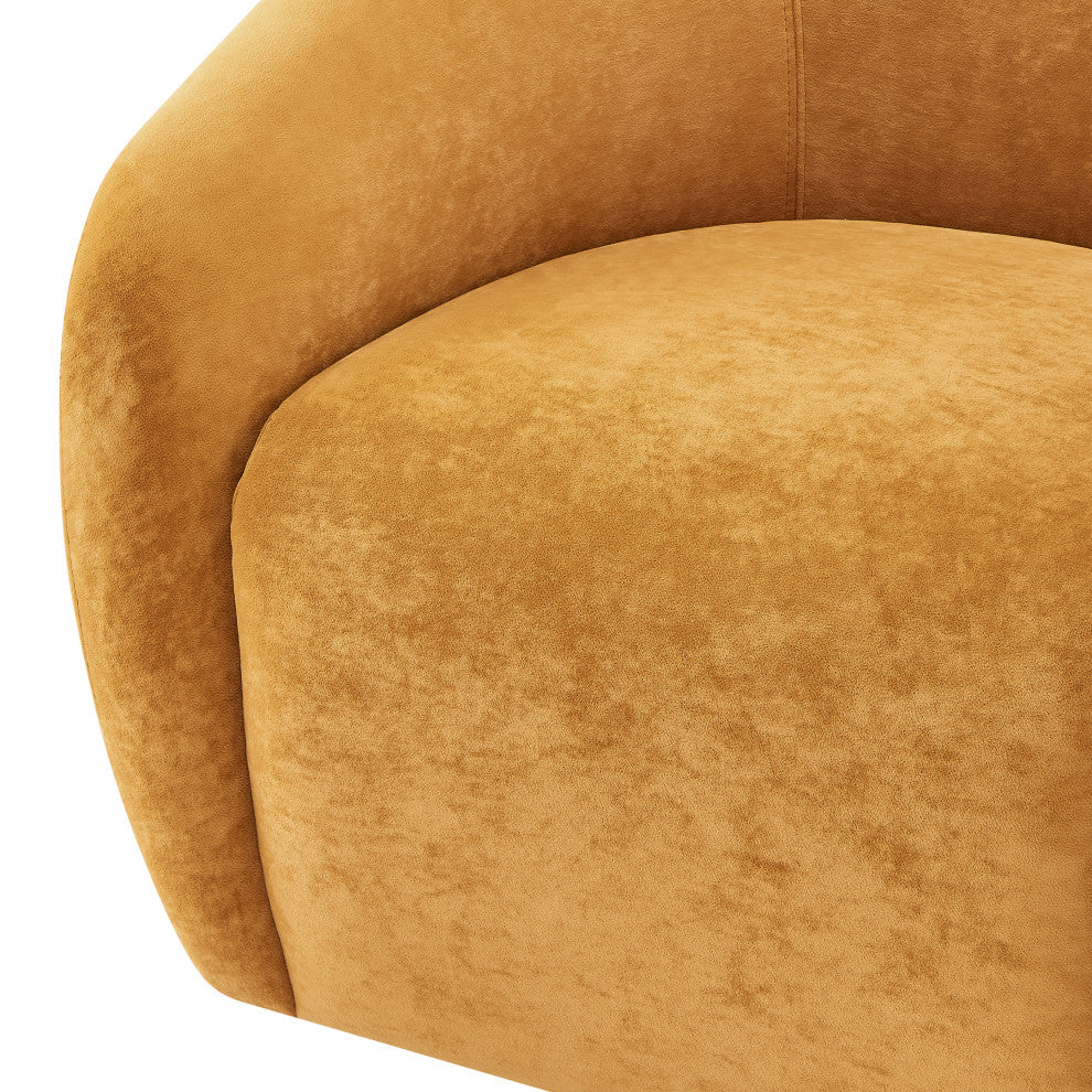 Regina Velvet Swivel Accent Arm Chair, Dainty Caramel